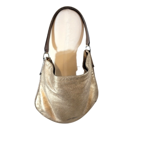 Jimmy Choo Zoe Gold Leather & Snakeskin Hobo - Picture 7 of 11